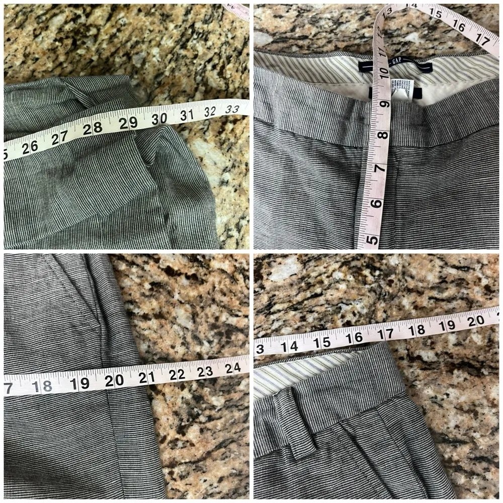 Vintage Y2K GAP Linen Wide Leg Pants Women’s 12 | Gray Cuffed Trousers 34X30 - Image 4