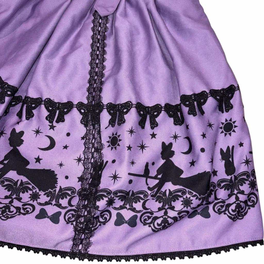 Her Universe Studio Ghibli Kikis Delivery Service Purple Suspenders Skirt Large - Image 5