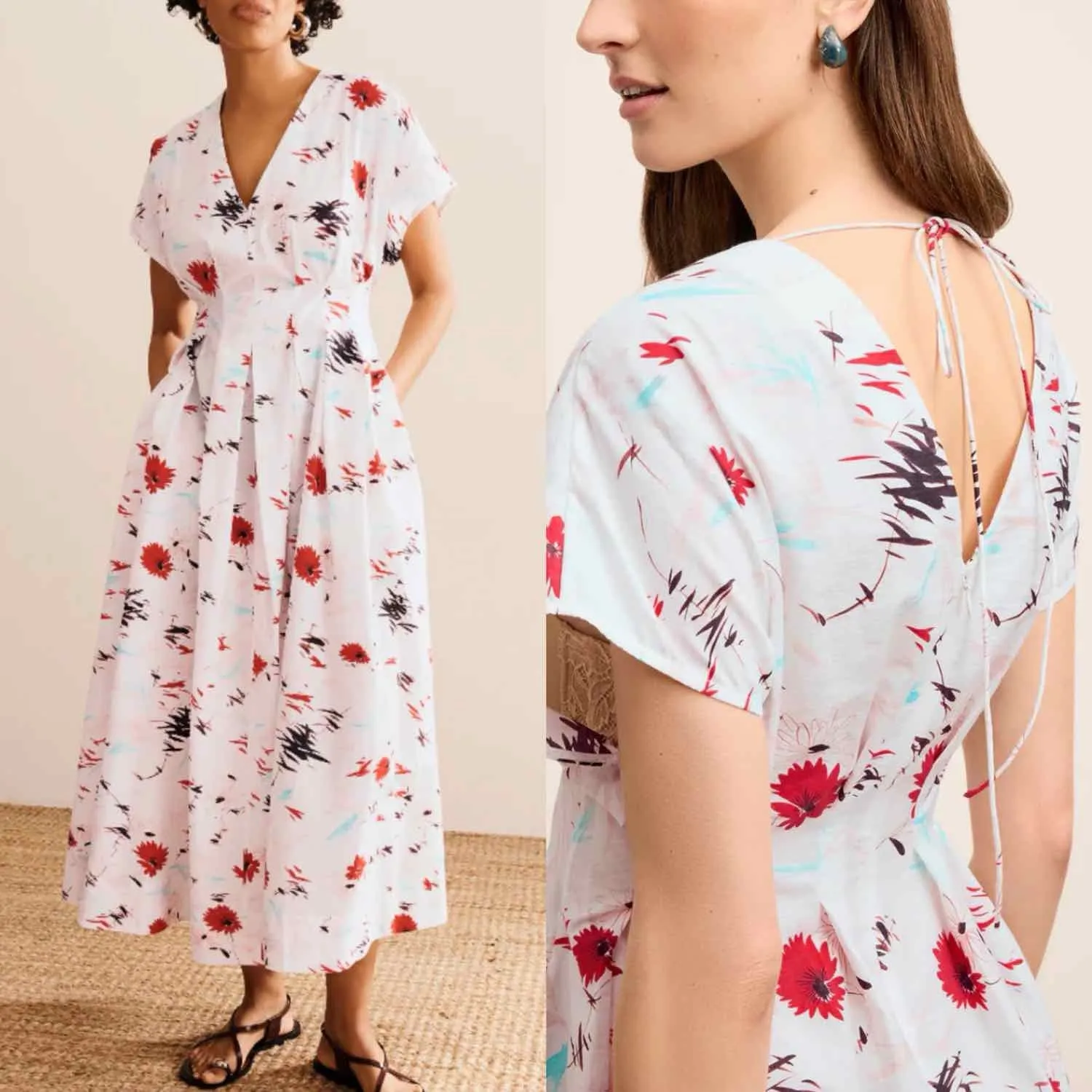 M.M. LAFLEUR The Jelina Summer Friday Dress Printed Voile Size Medium - Image 7