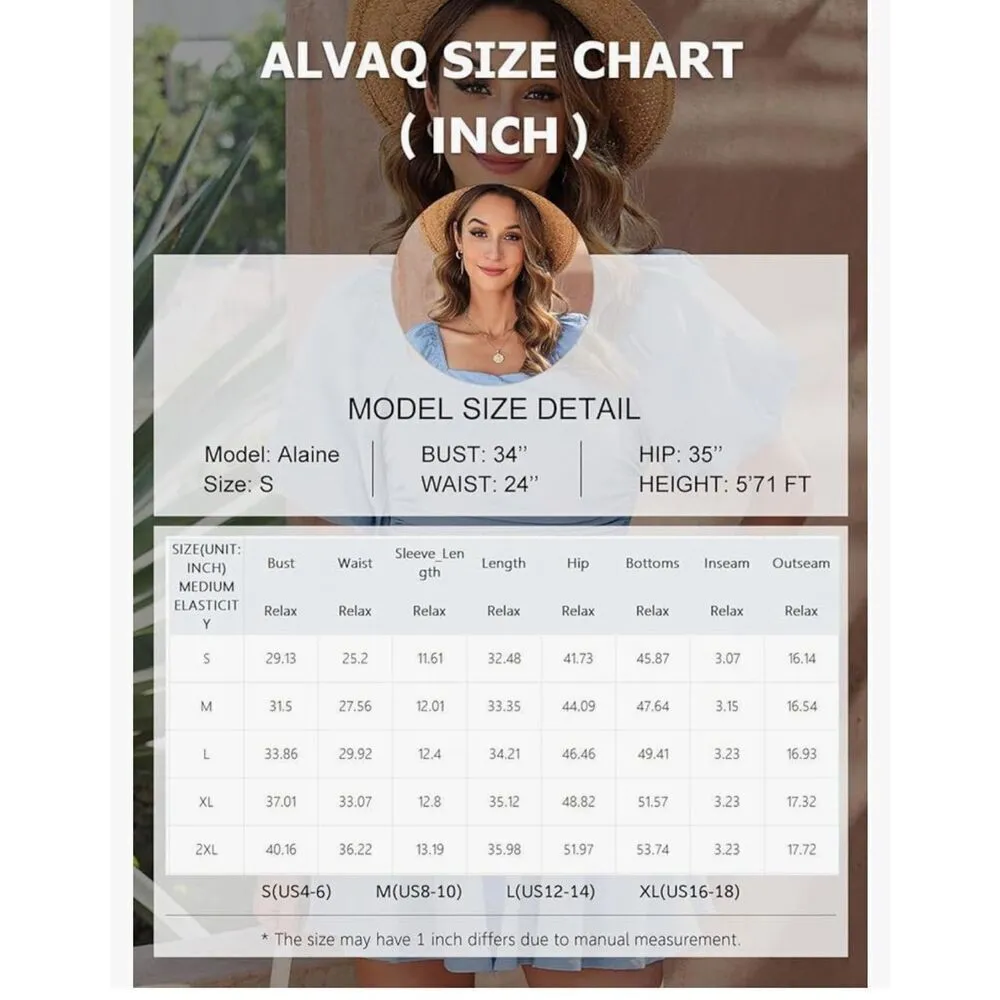 NEW Chambray Romper Puff Sleeve Square Neck Mini Lined Romper S Blue - Image 5