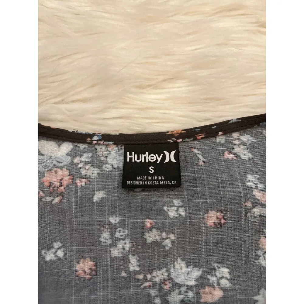 Hurley floral wrap rayon poplin dress - Image 6