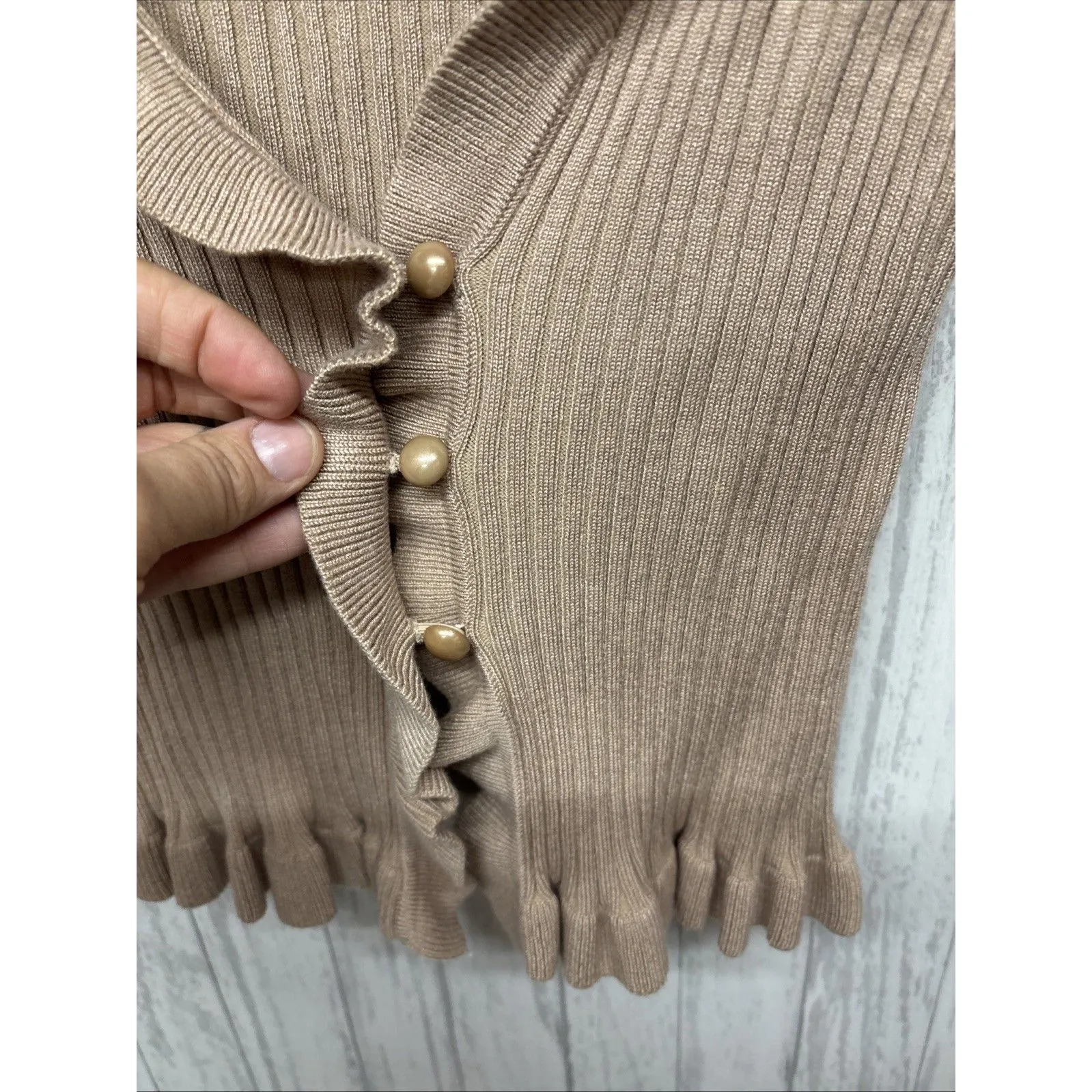 Womens Size S Lovers & Friends Carissa Ruffle Sweater EUC - Image 3