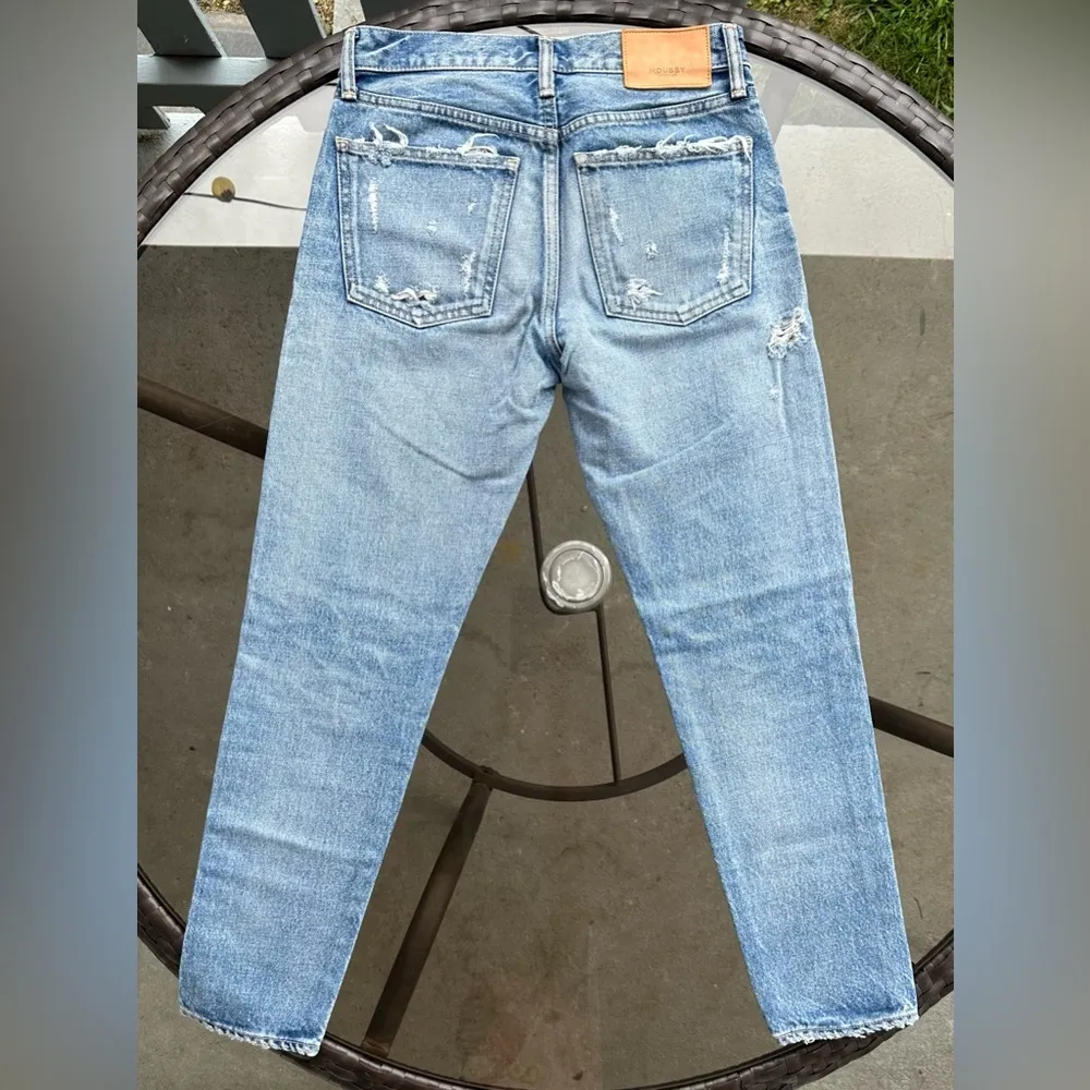 Moussy Vintage Aberdeen Tapered Distressed Denim Jeans in Blue - Image 13