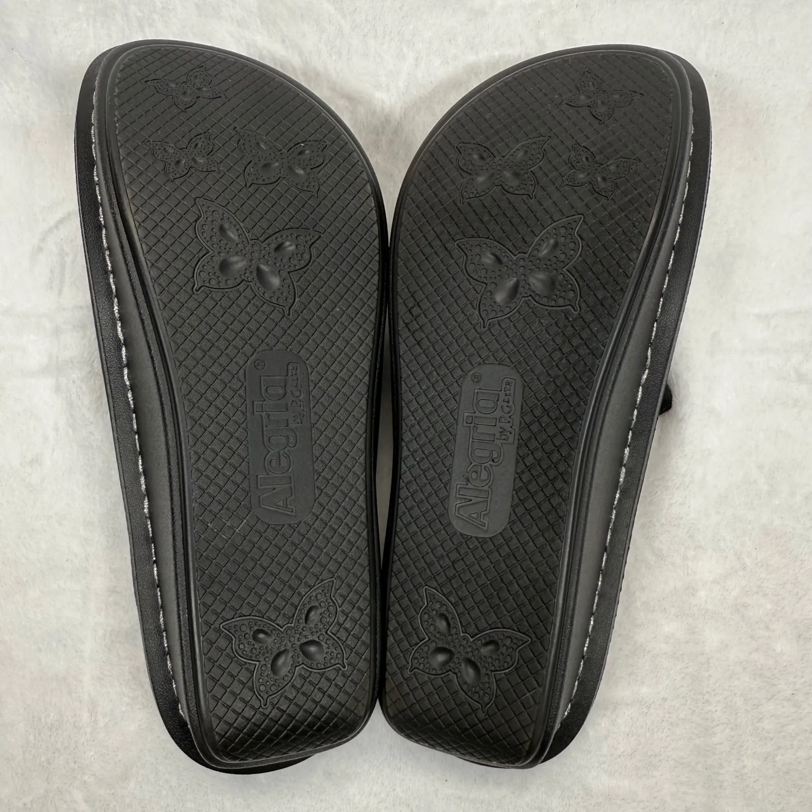 Alegria Leather Julee Vinely Sandals Black Slides‎ Black Floral Size 36 US 6 - Image 10