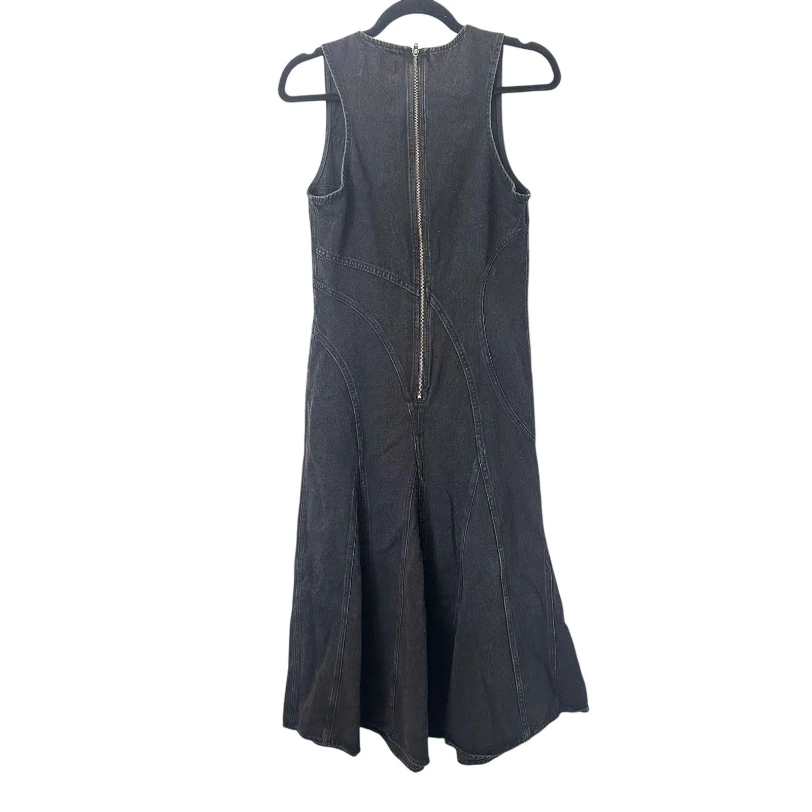 SAINT ART Denim Sleeveless‎ Maxi Dress Faded Black Small - Image 2