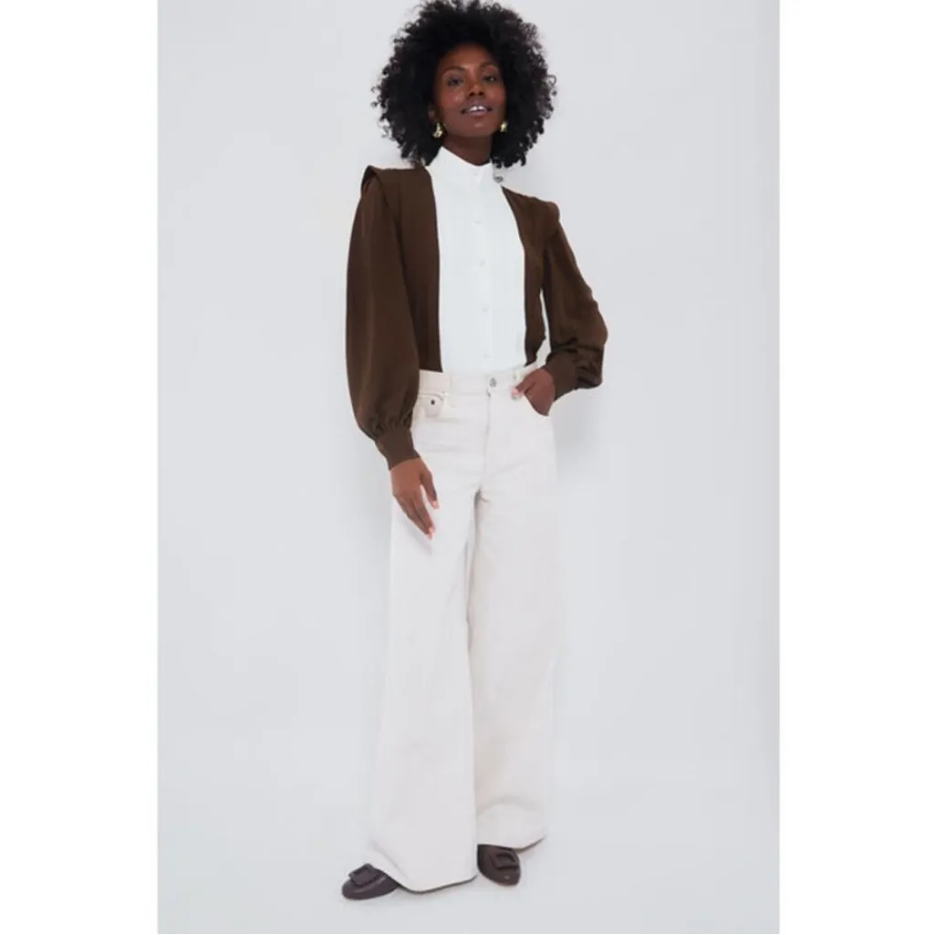 TUCKERNUCK X India Hicks Chocolate and Ivory Grove Blouse NWT Size XL - Image 6