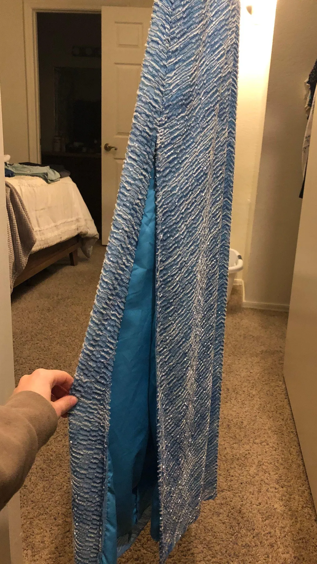 Vintage Beaded Dress Blue Size XS - Image 9