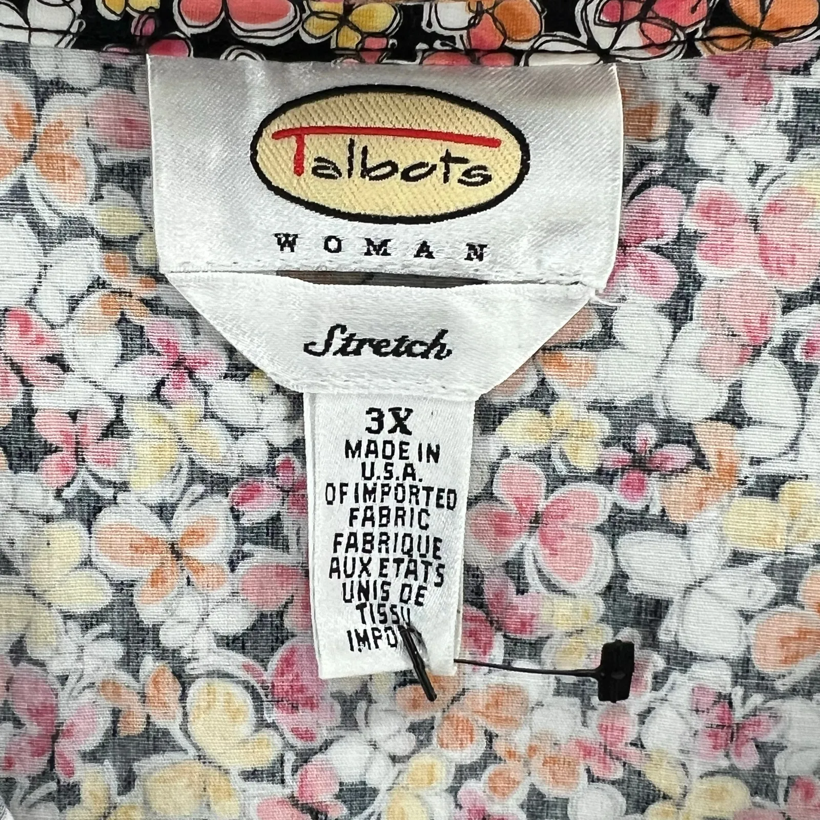 Talbots Shirt Womens 3XL Multi Butterflies Button Stretch 3/4 Sleeve Top Blouse - Image 12
