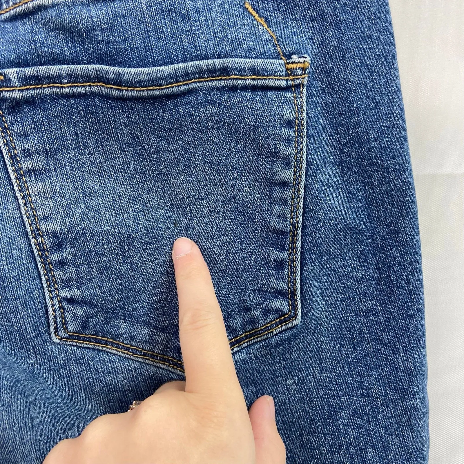 Mossimo women's blue medium wash power‎ stretch high rise skinny denim jeans 12 - Image 7