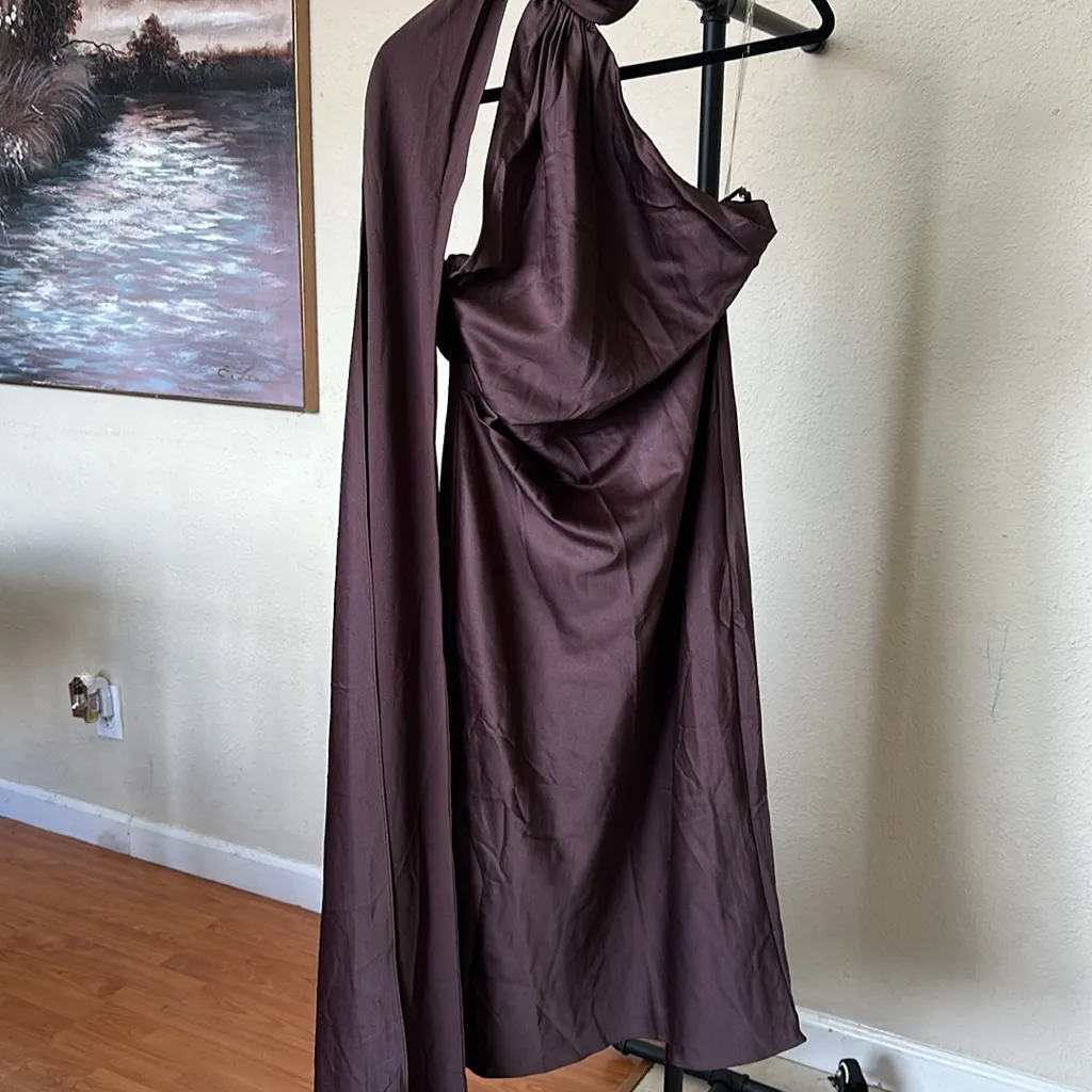 House of CB Angelina Asymmetric Halter Midi Dress size S‎ NWOT - Image 5