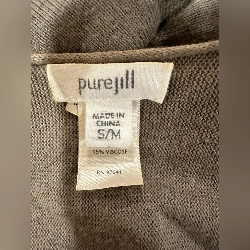 EUC Pure Jill olive wrap OSFM rayon poly spandex, pockets open front SZ S/M Green - Image 6