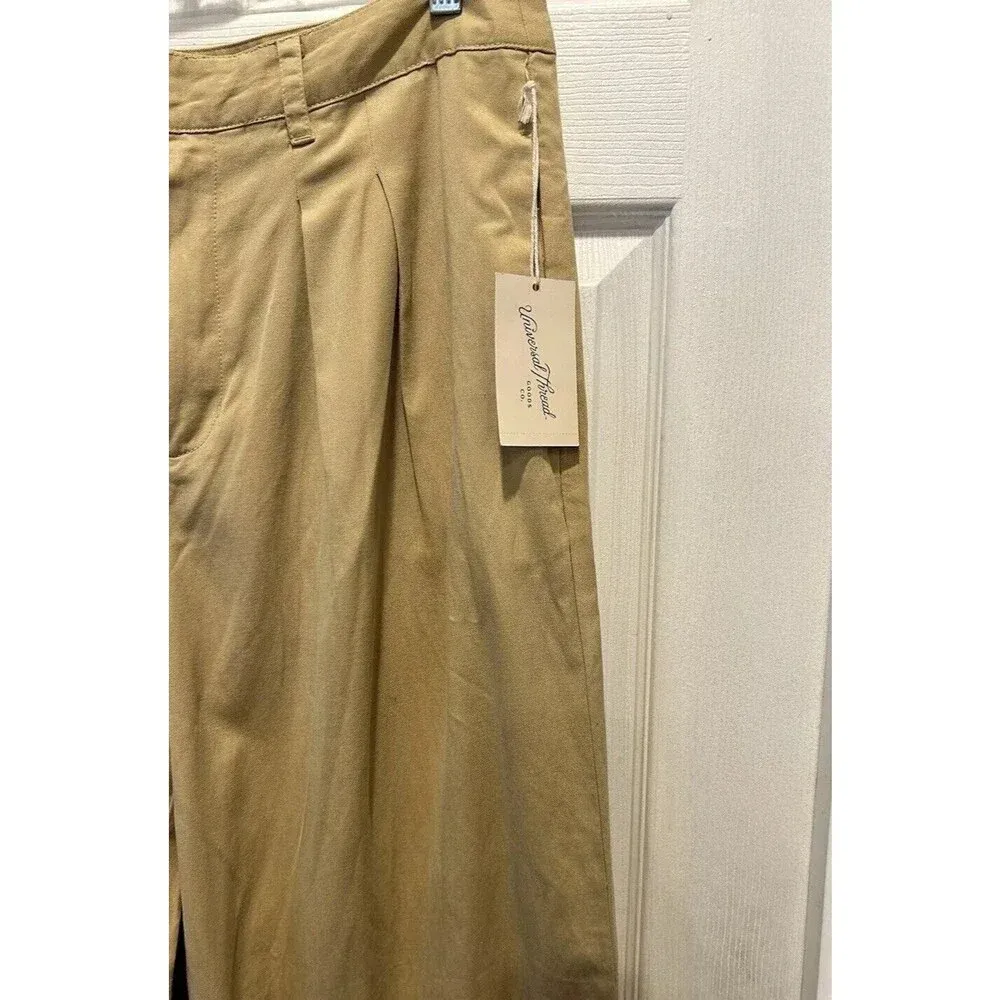 Universal Thread Lyocell High-Rise Loose Fit Pleated Chino Pants‎ Womens 12 NWT - Image 5