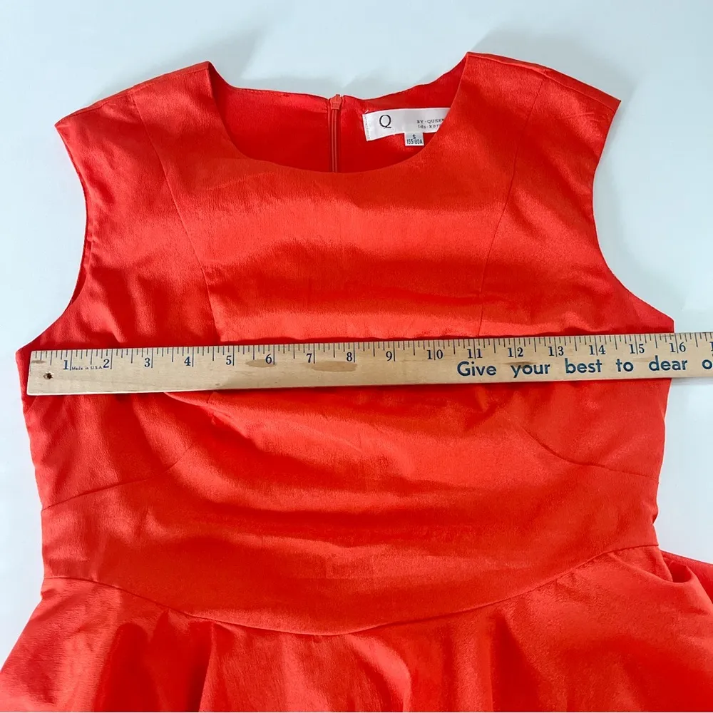 Women's Cake Dress Sleeveless Mini Ball Gown Orange Size S Zipper Cotton Blend - Image 4