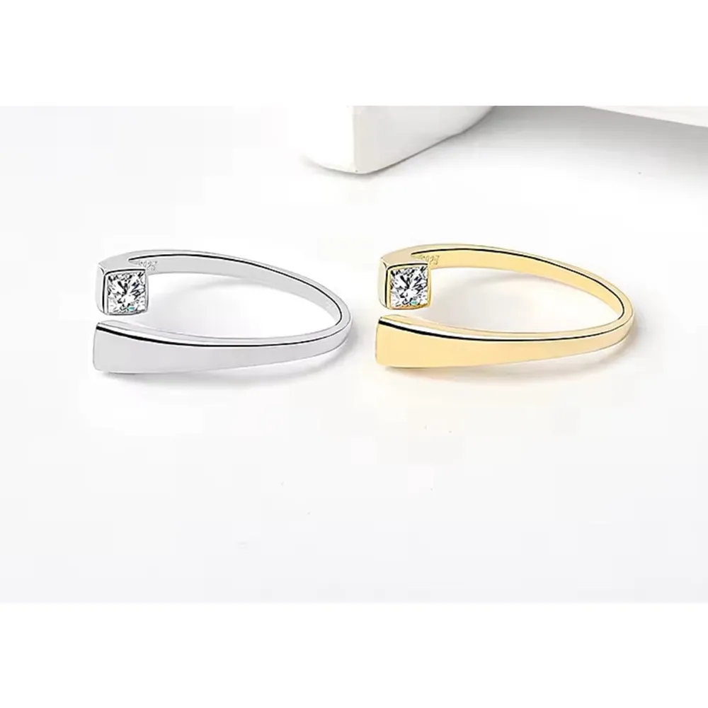 Sparkling Unique‎ Bypass Ring | 14k Over Sterling Silver - Image 6