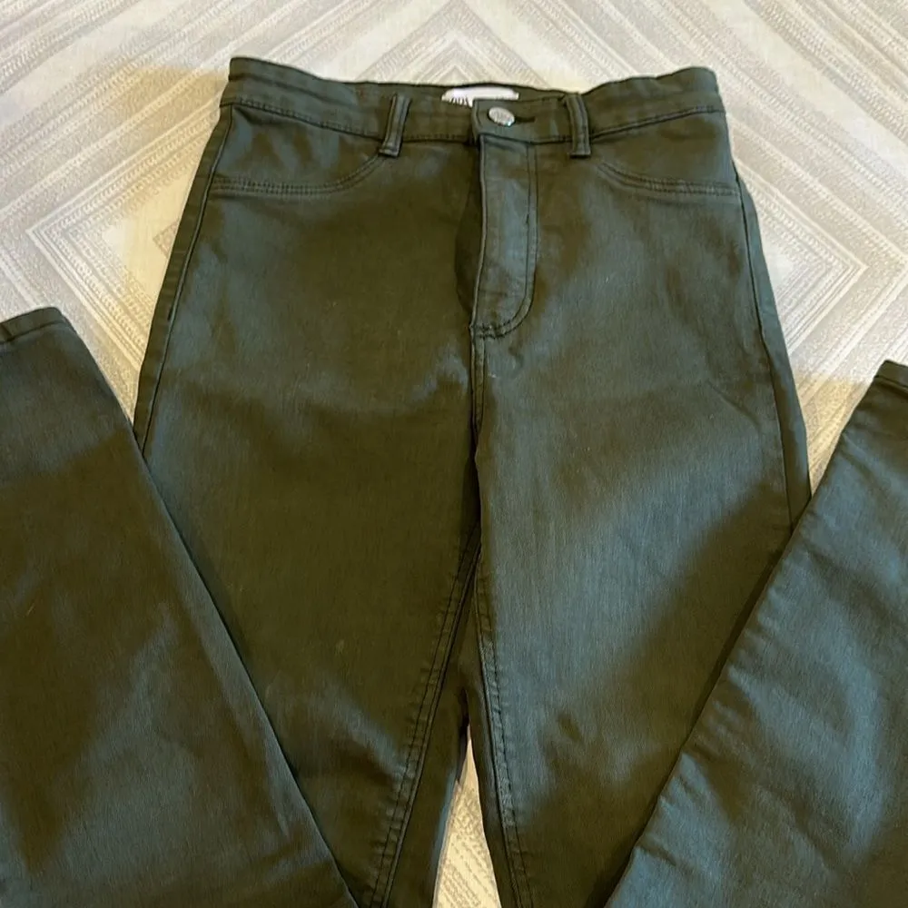 Zara Women’s Army Green Stretch Skinny Jeans Size 4 - Image 3