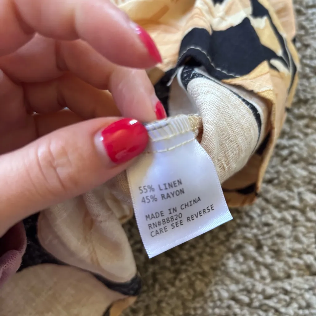 Rachel Zoe Floral Linen Blend Midi Wrap Skirt Size Small - Image 6