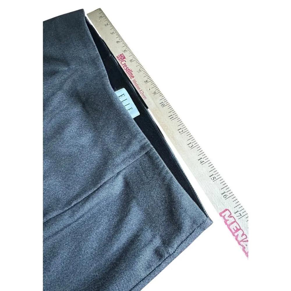 Elle Classic Skirt Simple Gray Pull On Mid Length Size Large Elastic Band READ - Image 4
