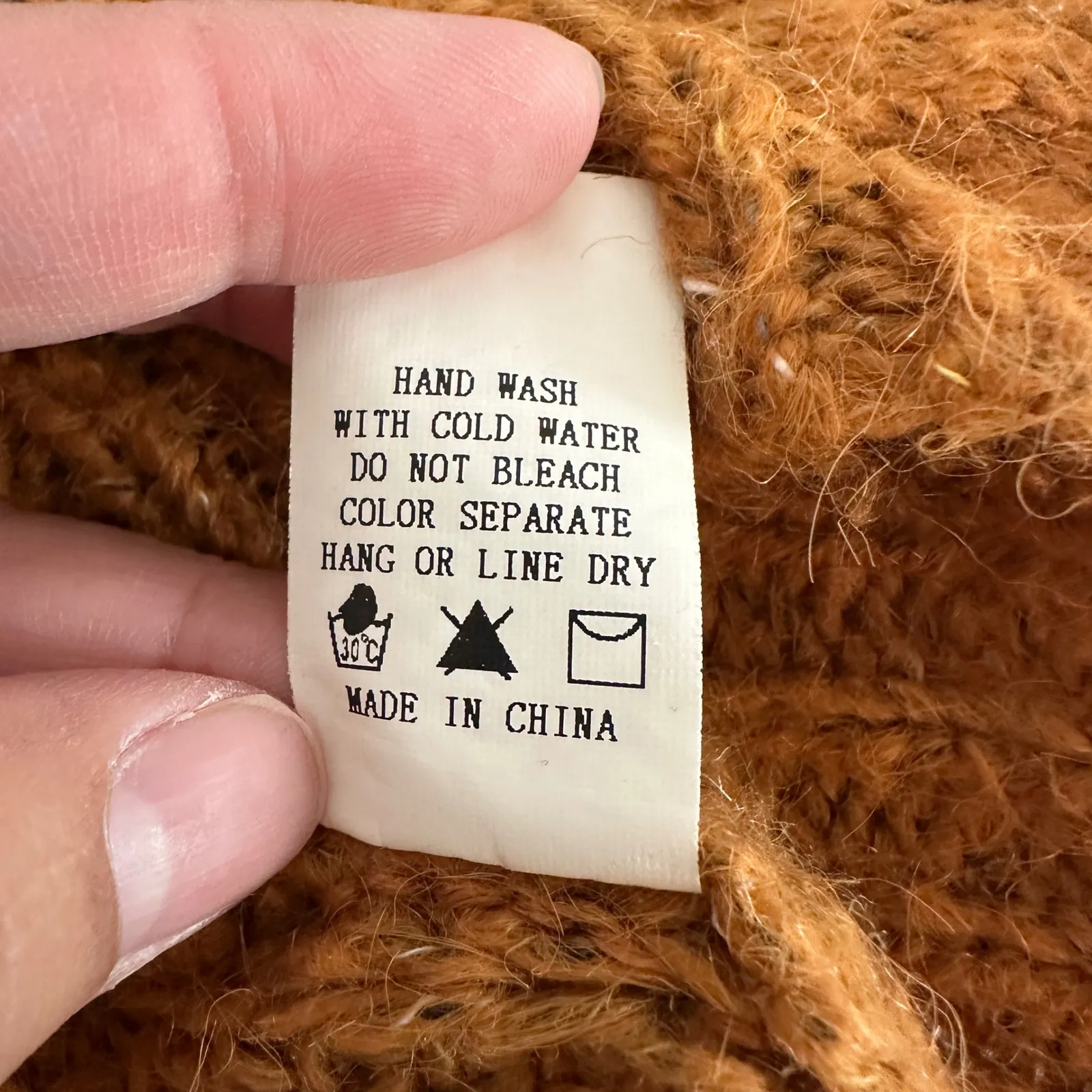 Dreamers by Debut Women XL Cable Knit‎ Pom Pom Cropped Sweater Honeycomb Autumn Orange - Image 7