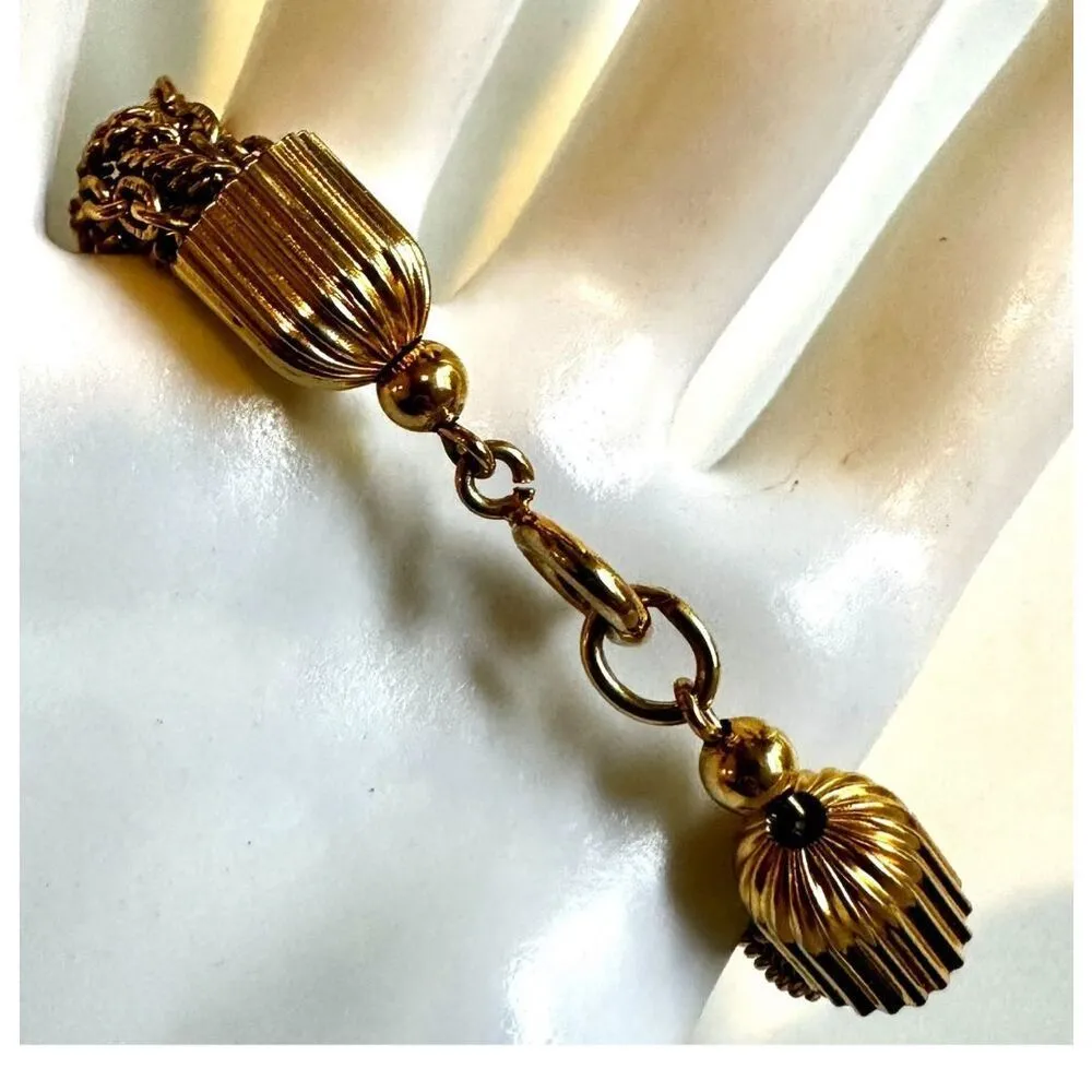 Sarah Coventry Vintage Jewelry Set Gold Chain Tassel Convertible Set - Image 9