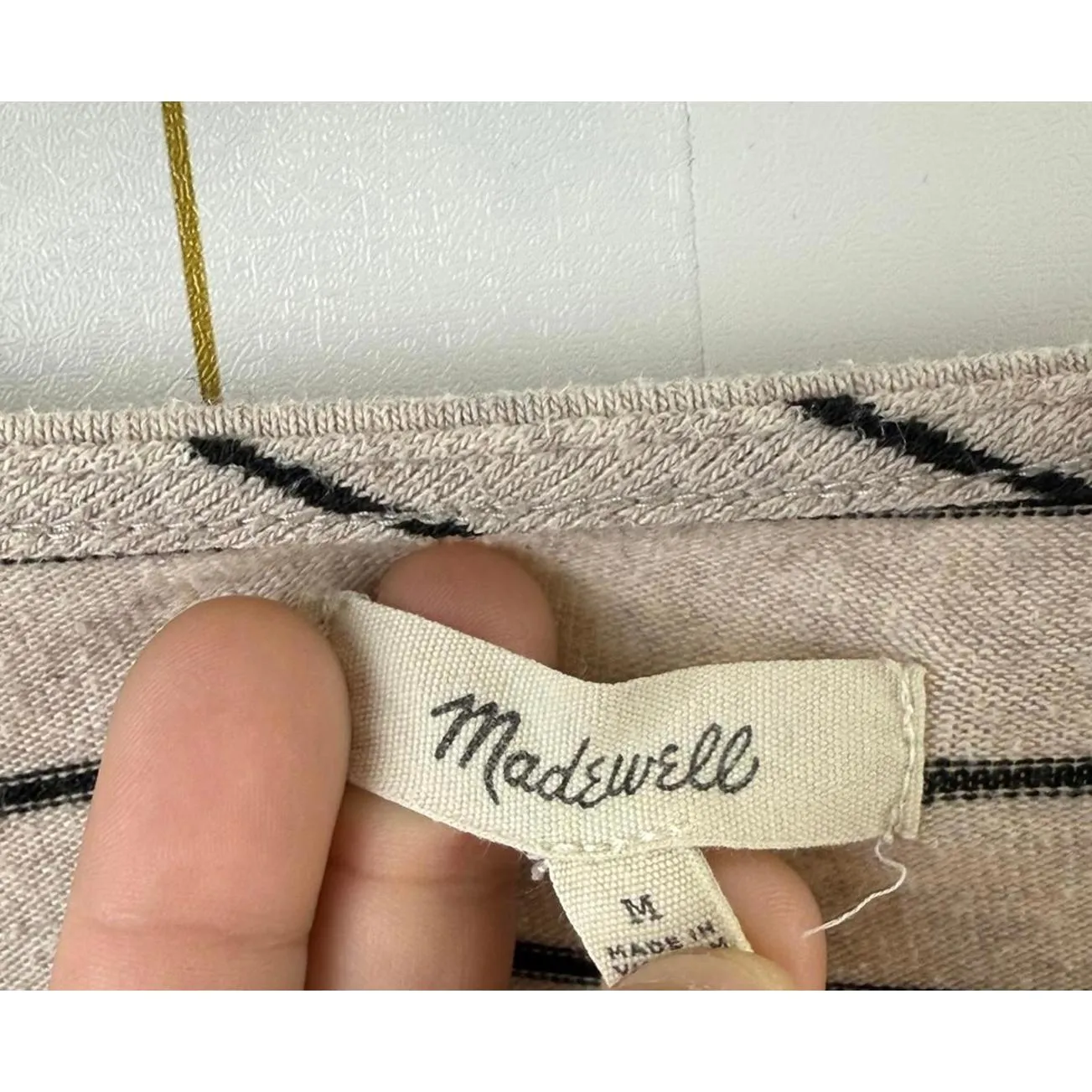 Madewell Cream Striped Long Sleeve Bodysuit - Size - Medium - Image 5