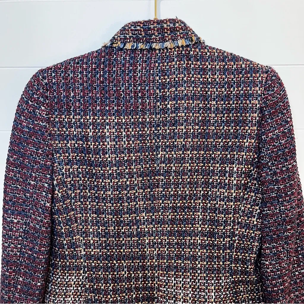 Rebecca Taylor Blanket Woven Tweed Jacket Blazer Size 2 - Image 8