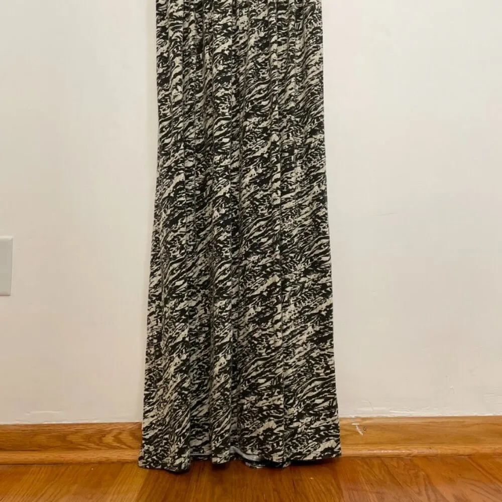 TORRID 1 Plus Size Feather Sleeveless Maxi Dress Cream Black Print Tie Back Boho - Image 5