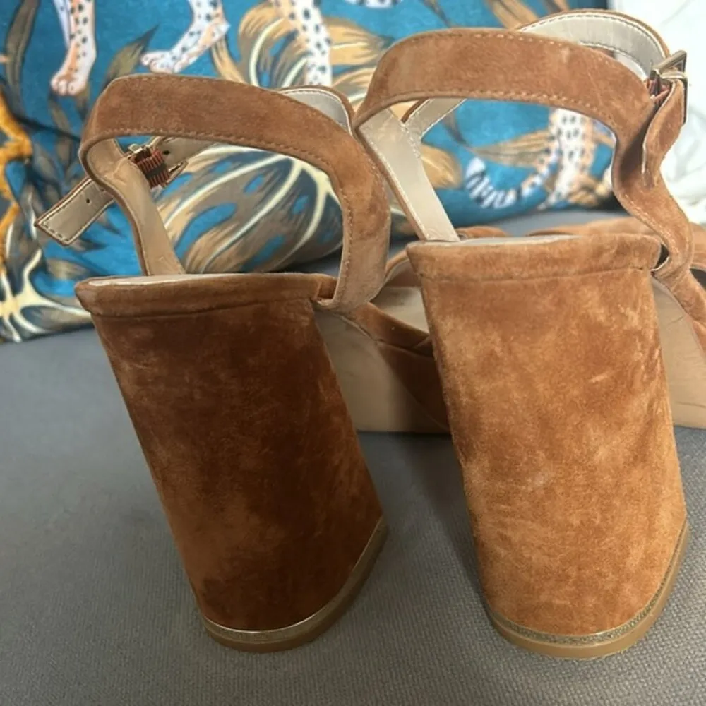 Kenneth Cole Women's Brown Dolly 115 Leather Platform Heeled Sandal Size 9.5 - Image 6