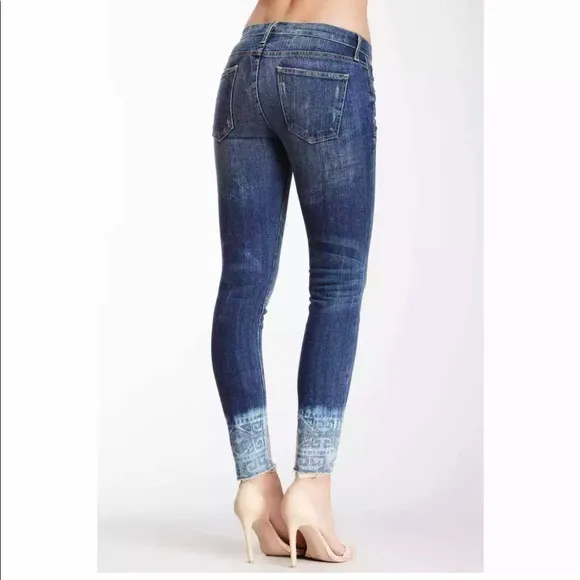 NWT Current/ Elliott The Cut Off Stiletto Jeans Dakota w/Tribal Design 25 - Image 2