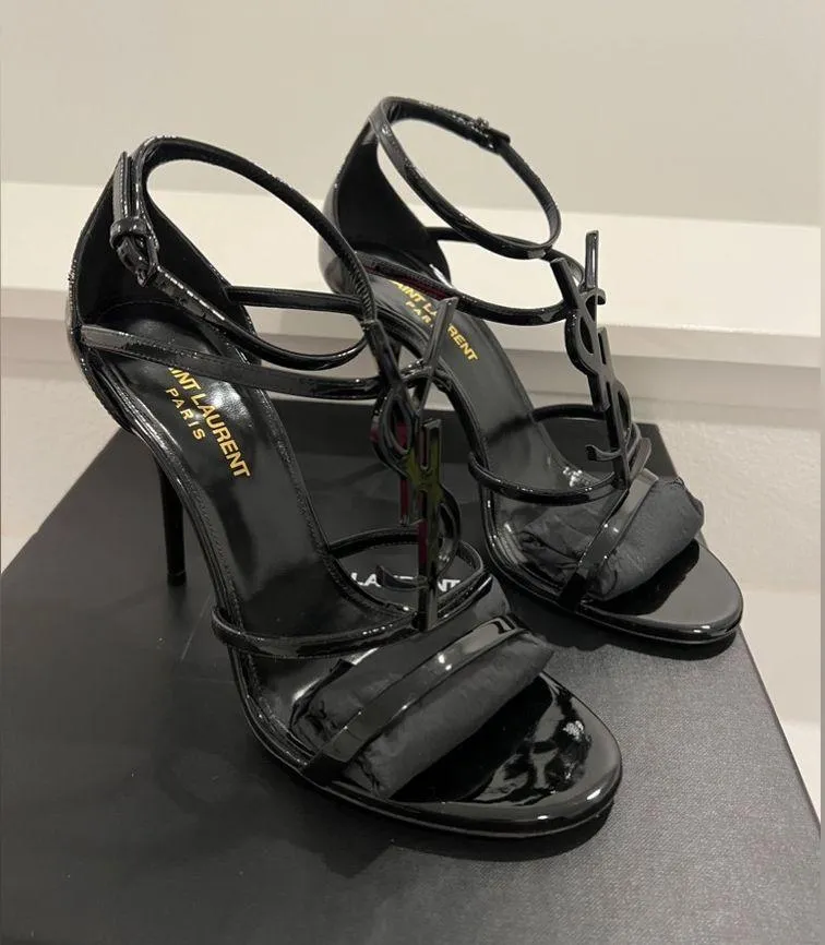 YSL Cassandra Patent Leather Black heels size 38 - Image 5
