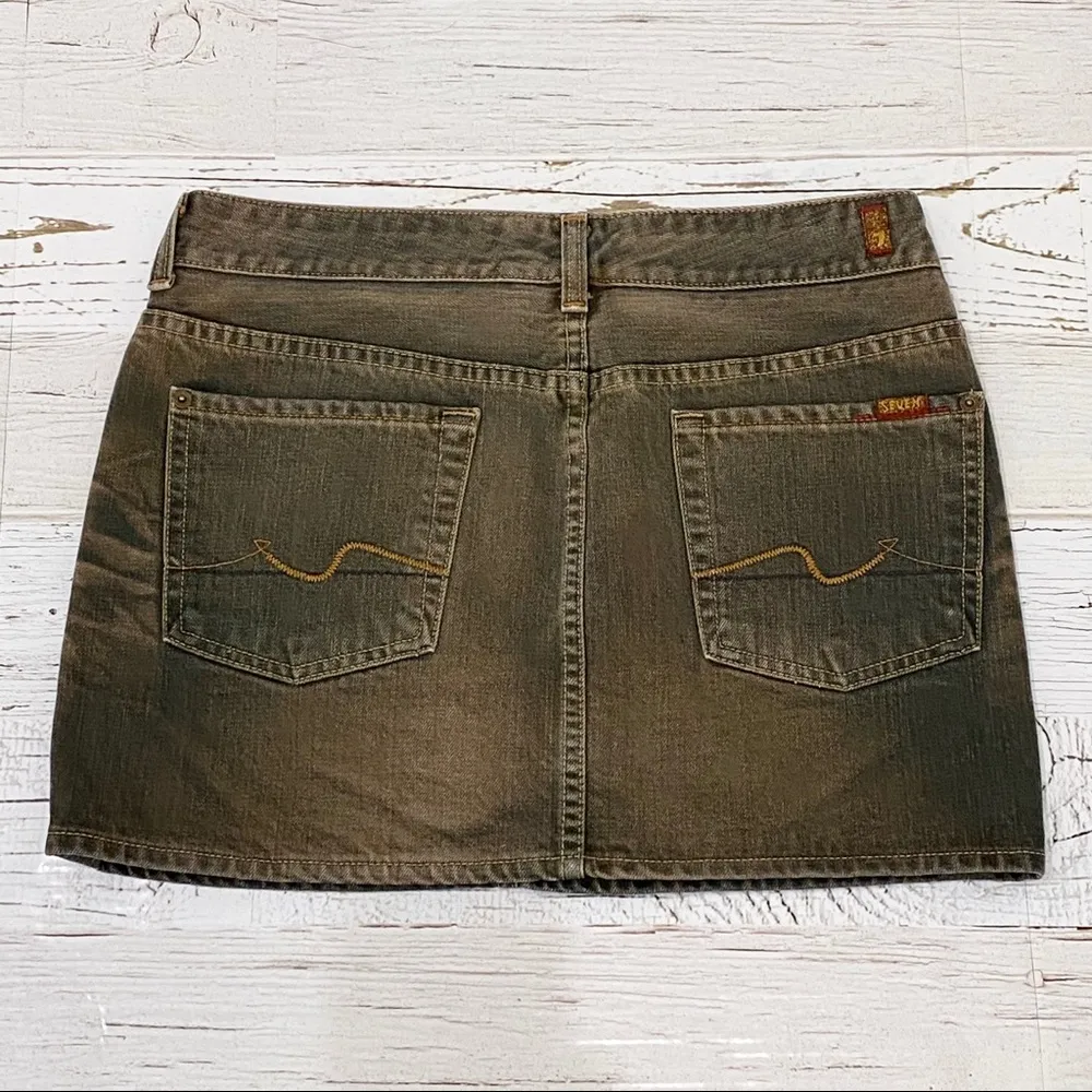 7 For All Mankind Distressed Denim Skirt 27 - Image 6