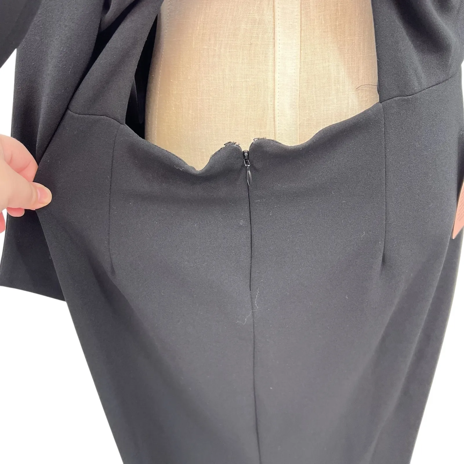 Bhldn London Crepe Tie-Back Dress Maxi Long Black Size US 16 - Image 14