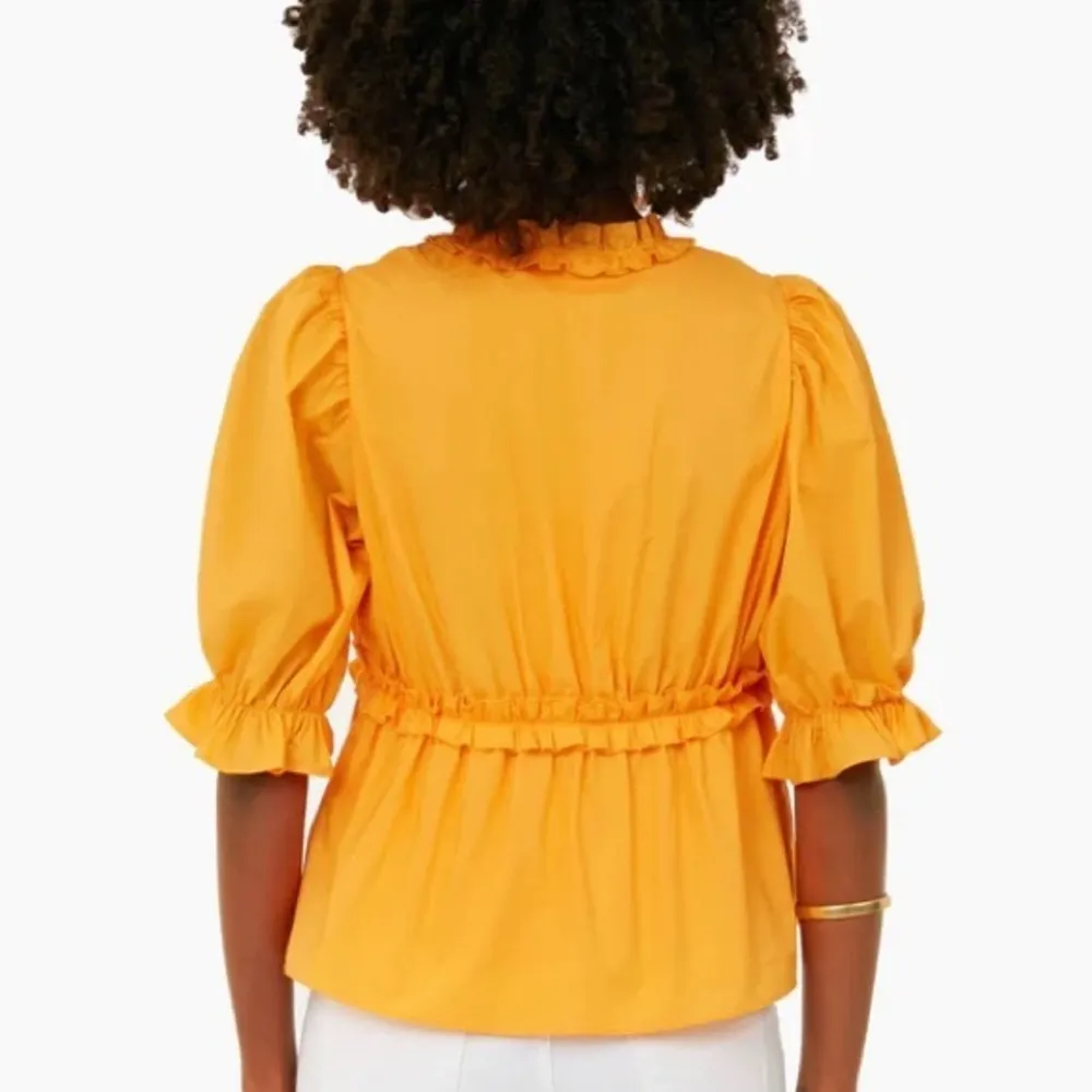 Hyacinth House Canary Ruffle Rela Blouse Puff Sleeve Tangerine Orange Tuckernuck - Image 6