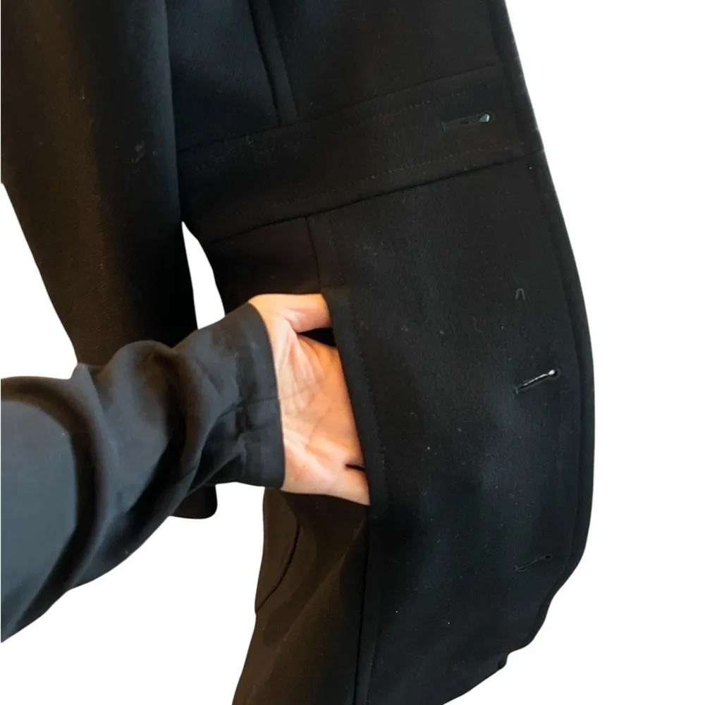 J. Crew Black Trench Coat Classic Tailored Wool - Image 6