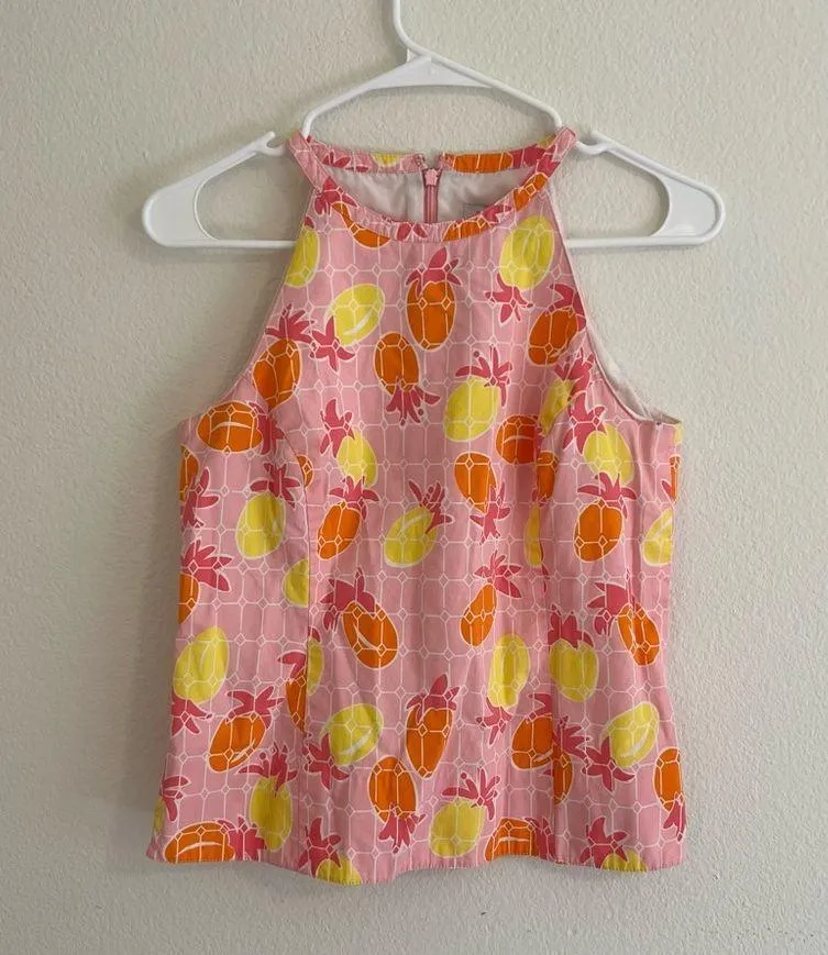Vintage Lilly Pulitzer Pink Pineapple Halter Tank - Image 3