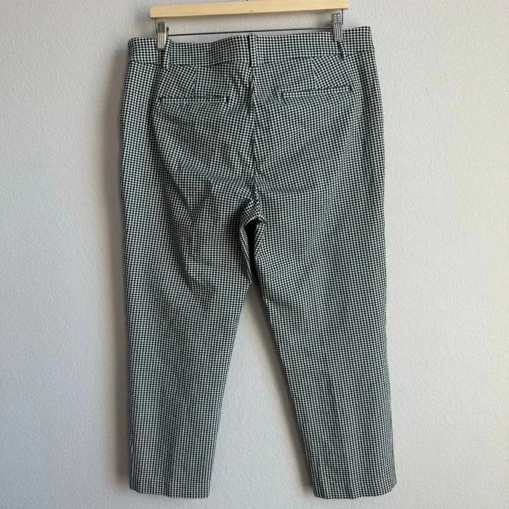 Loft Women’s‎ Gingham Black White The Riviera Slim Ankle Pants Casual Stretch 12 - Image 9