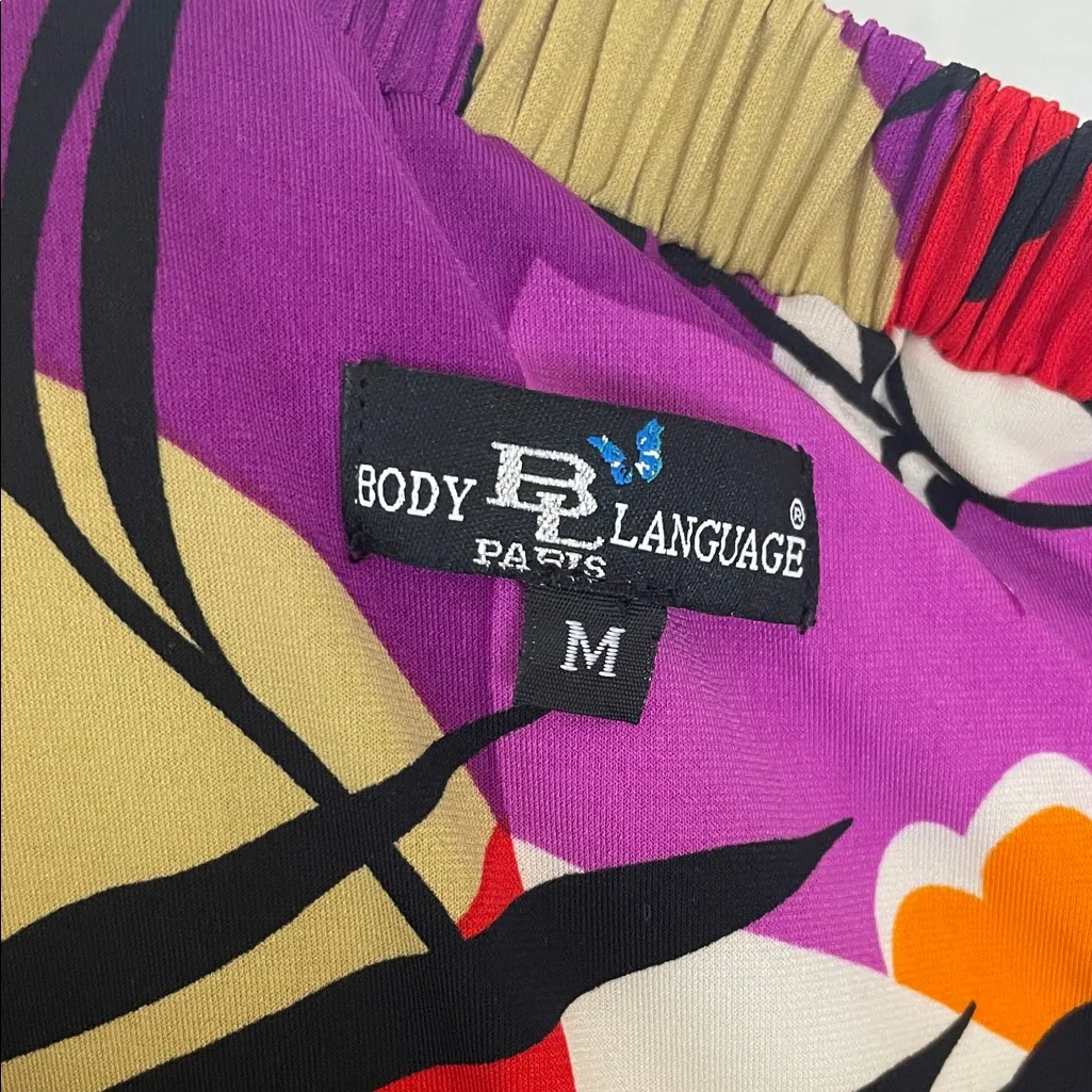 Body Language Vibrant Floral Strapless Maxi Dress Size Medium Purple - Image 3