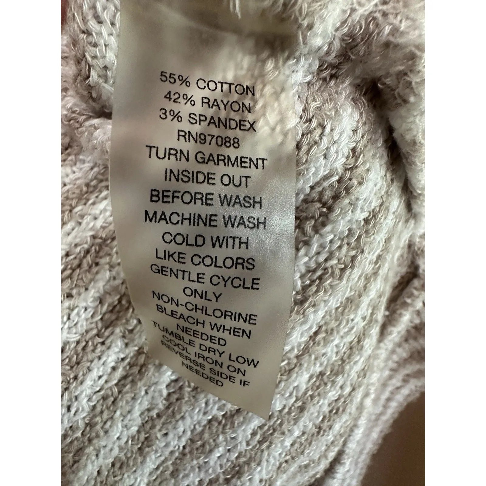 dELiA*s Brown Cream Waffle Knit Striped Hoodie Front Pocket Size‎ Small Y2K - Image 4