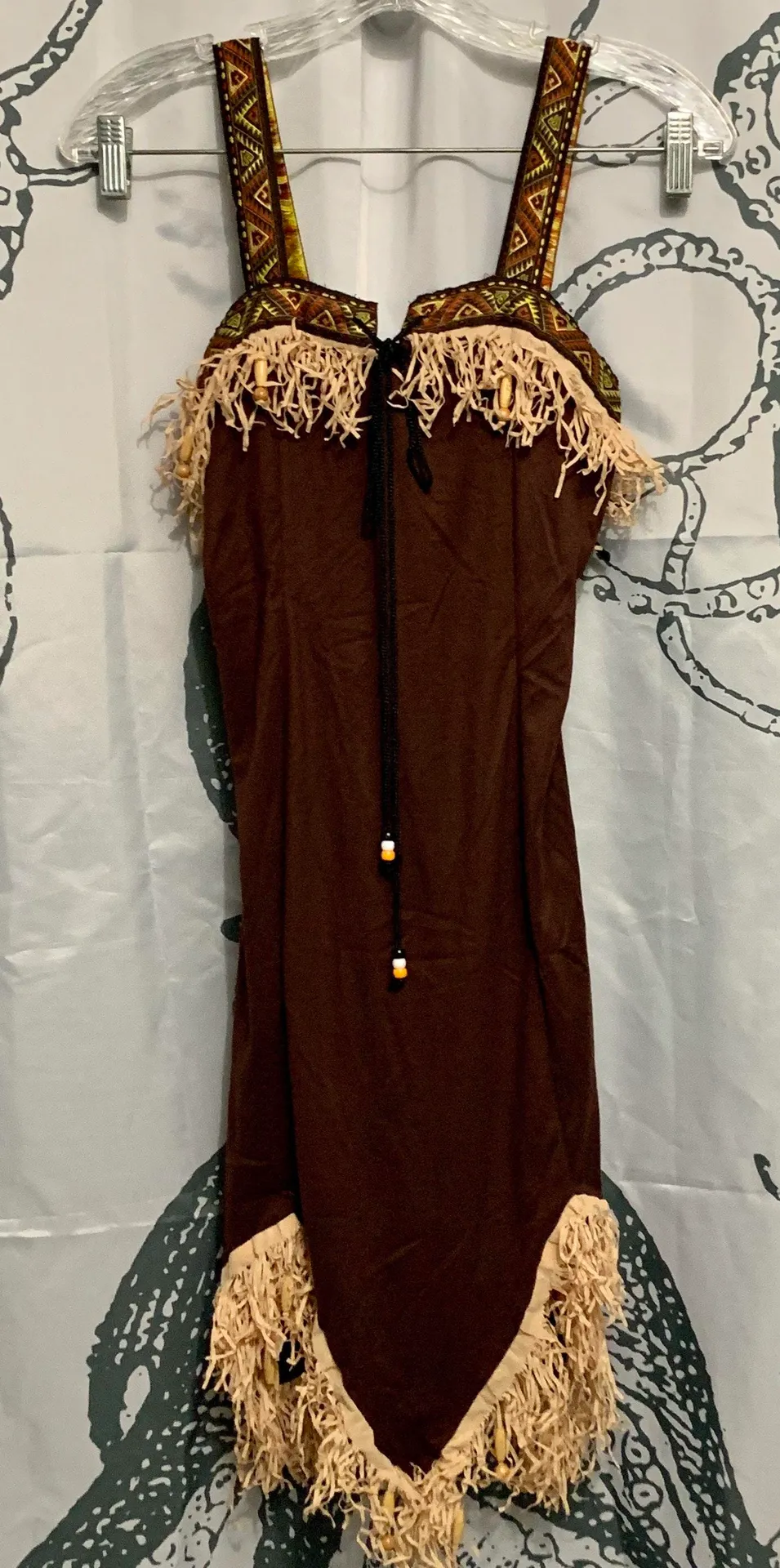 Brown fringe dress Size M - Image 4