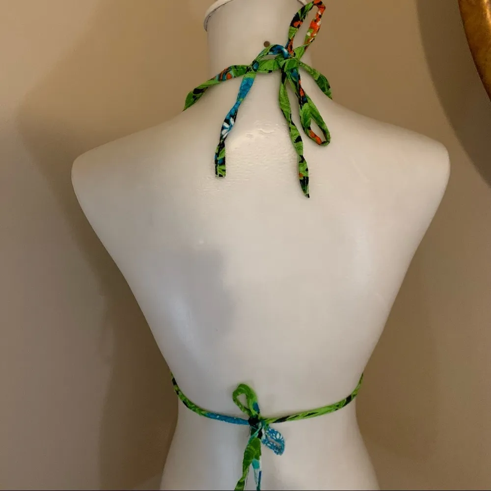 1960's Waltah Clarke's Size S small Triangle Bikini Crop Halter Top Hawaiian - Image 8