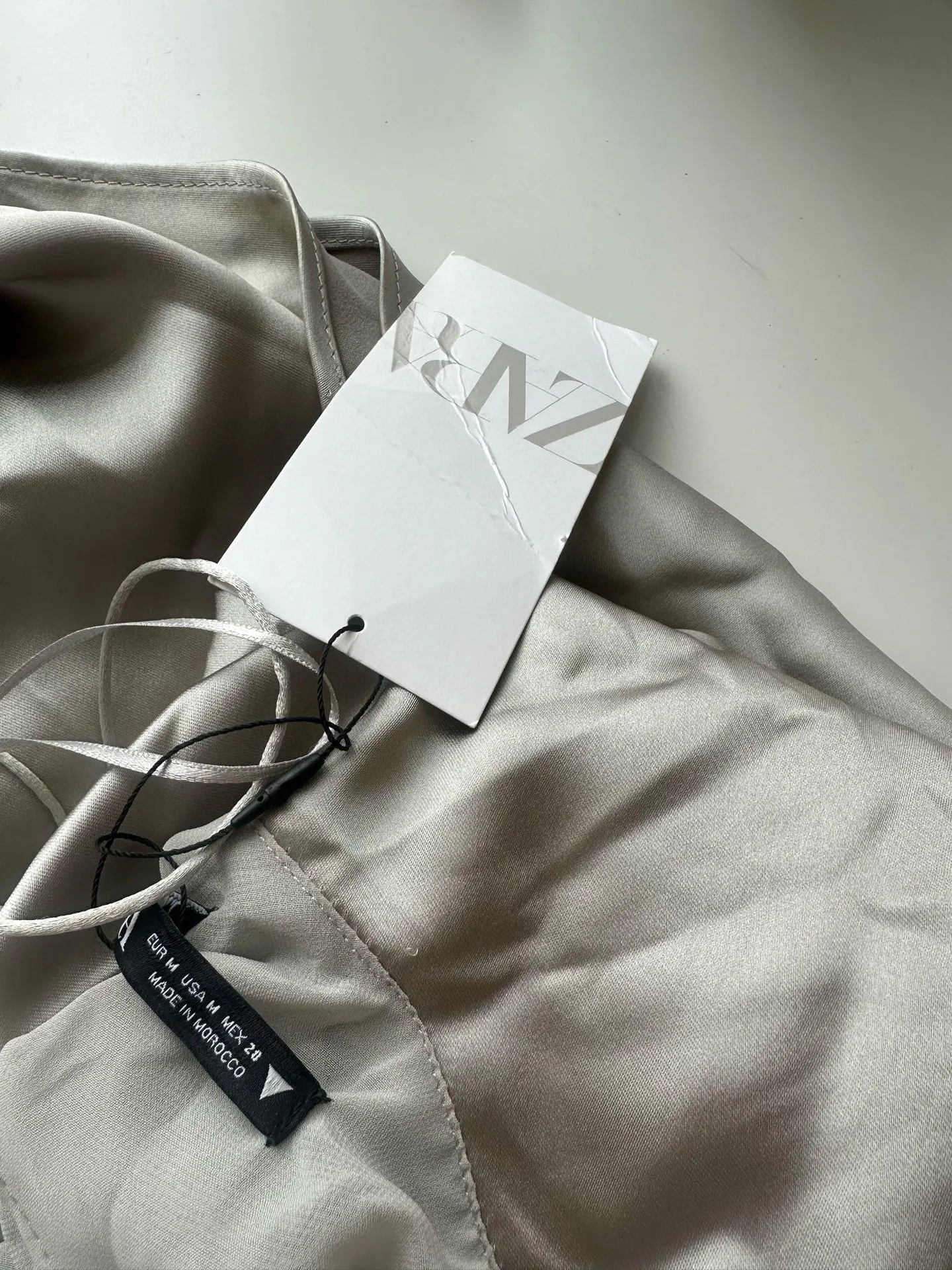 Zara midi dress satin effect slip halter maxi sage wedding party coctail - Image 11