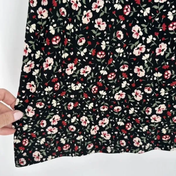 NWT J. Jill Women's Wherever Floral Crew Neck 3/4 Sleeve Blouse Black‎ XL Petite Black - Image 10