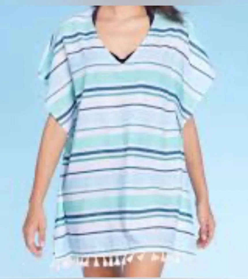 Kona Sol Women's V Neck Tunic Cover Up Blue Lightweight Size XL Extra Large - Image 2