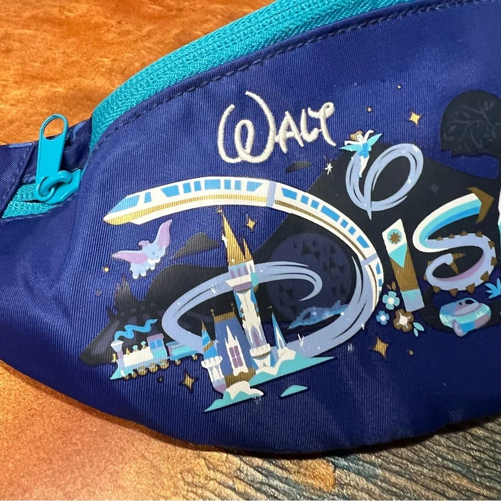 Disney World 50th Anniversary Blue Graphci Waist Bag Fanny pack adjustable - Image 5
