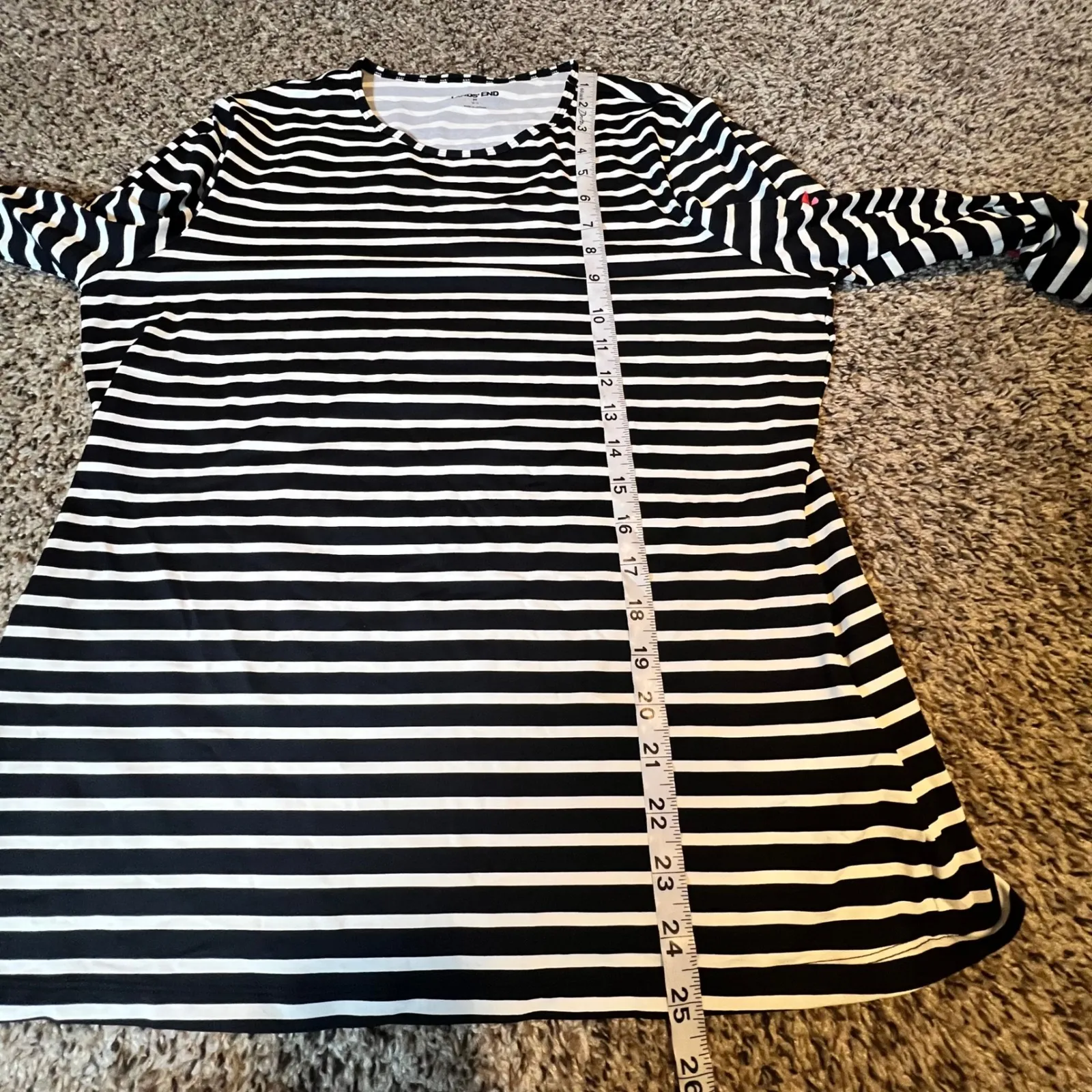 Lands End Striped Floral Long Sleeve T Shirt Women Size Medium - Image 6