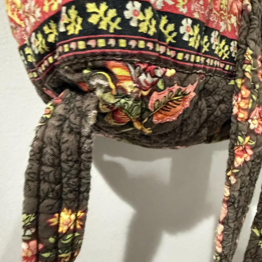 Vera Bradley Chocolate Drawstring‎ Backsack Backpack Purse RETIRED Bag Boho I Brown - Image 7