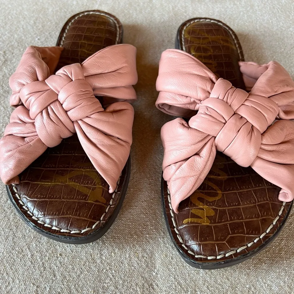Sam Edelman Garson Knotted Strap Sandal in Pink Leather Size 7 - Image 3