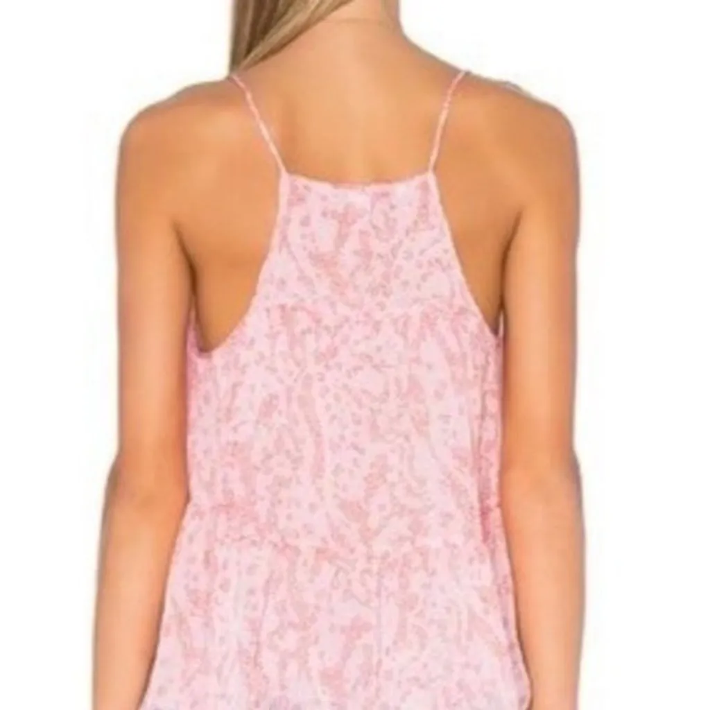 Diane Von Furstenberg Baylee Smocked Floral Silk Tank Sarasa Coral - Image 12