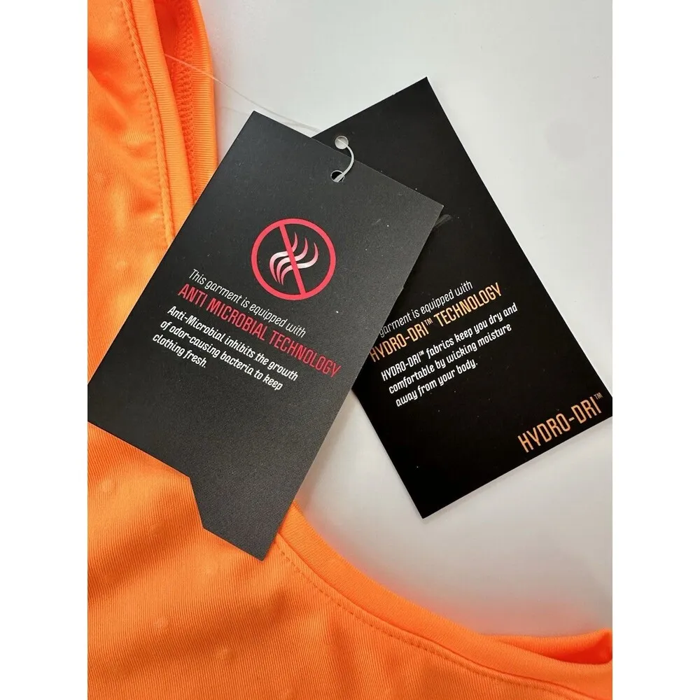 SLAZENGER Golf Polo Shirt Sleeveless Collared Top Women M Atomic Orange Neon NEW - Image 5