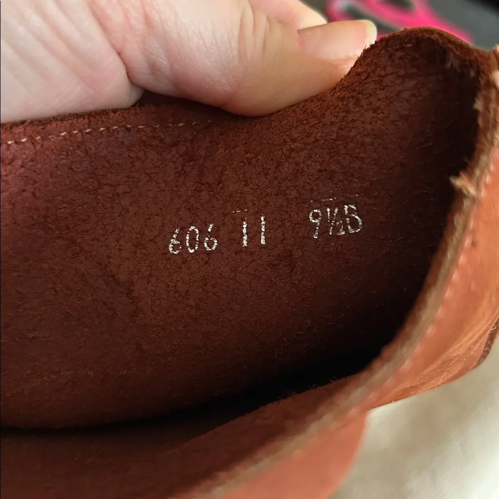 Vintage Eddie Bauer Suede Pull On Mid Calf Boots Brown Cognac - Image 6