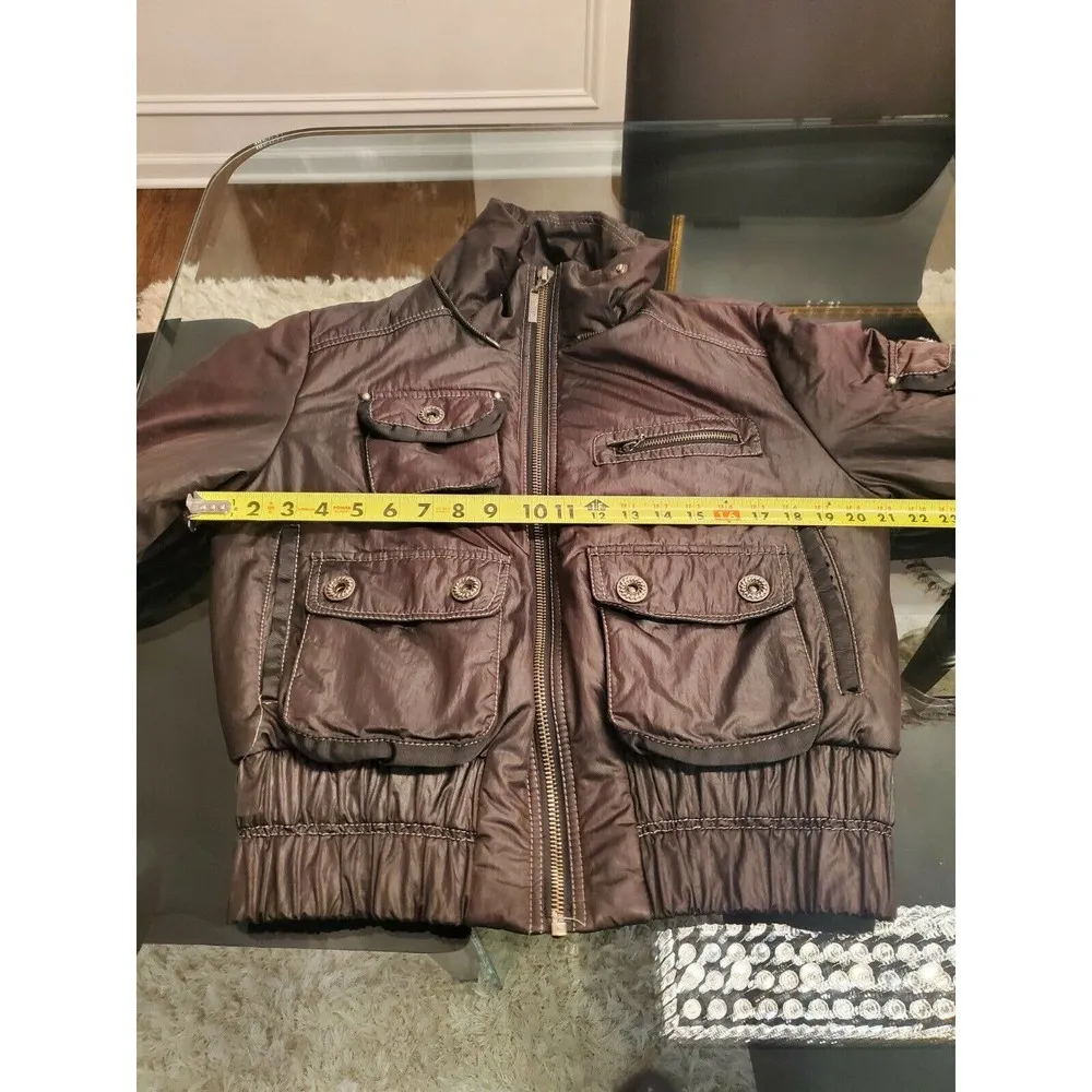 Basic Anywear Womens Brown Polyester Long Sleeve Casual Full Zip Front Jacket XL - Image 10